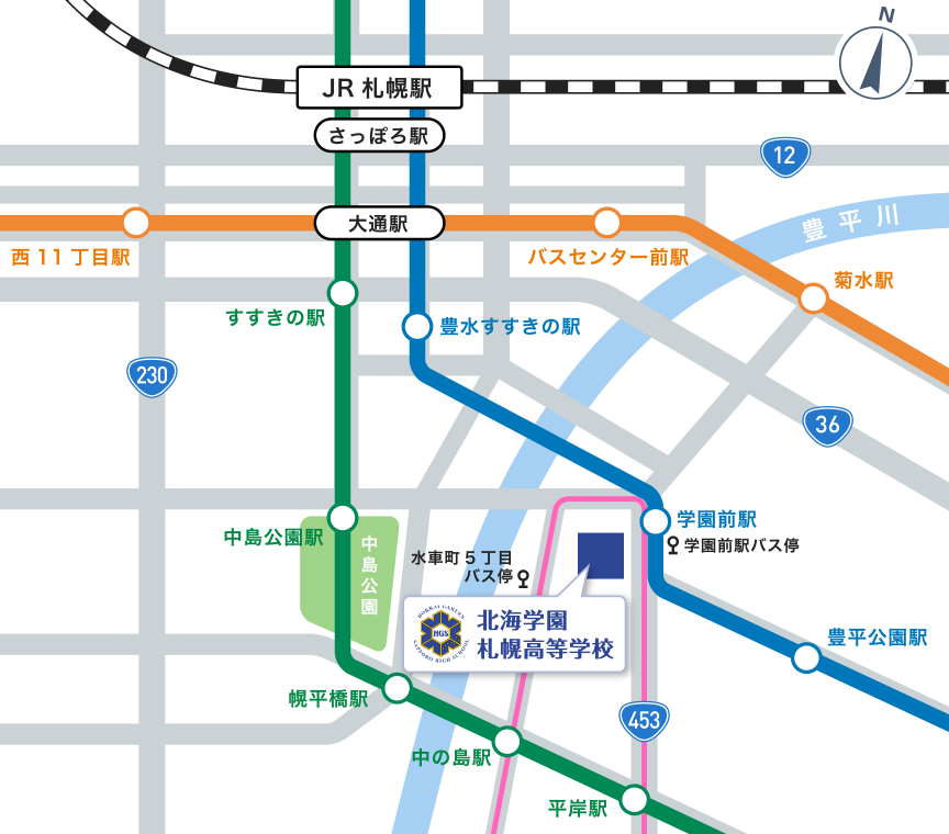 北海学園札幌高等学校のMAP